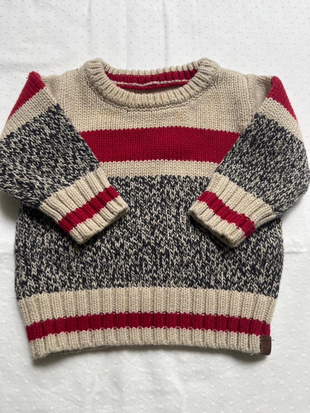 Roots Canada Baby Heritage Cabin Sweater Crewneck Knit Pullover XS 0-3 Months